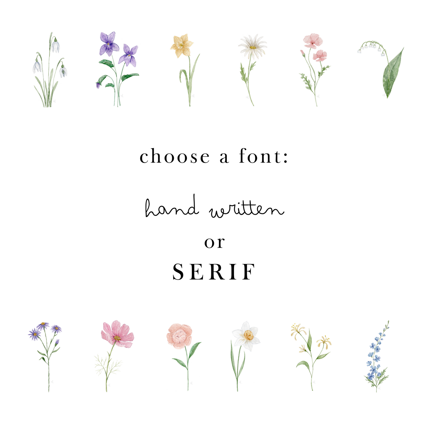 Birth Flower & Name Print