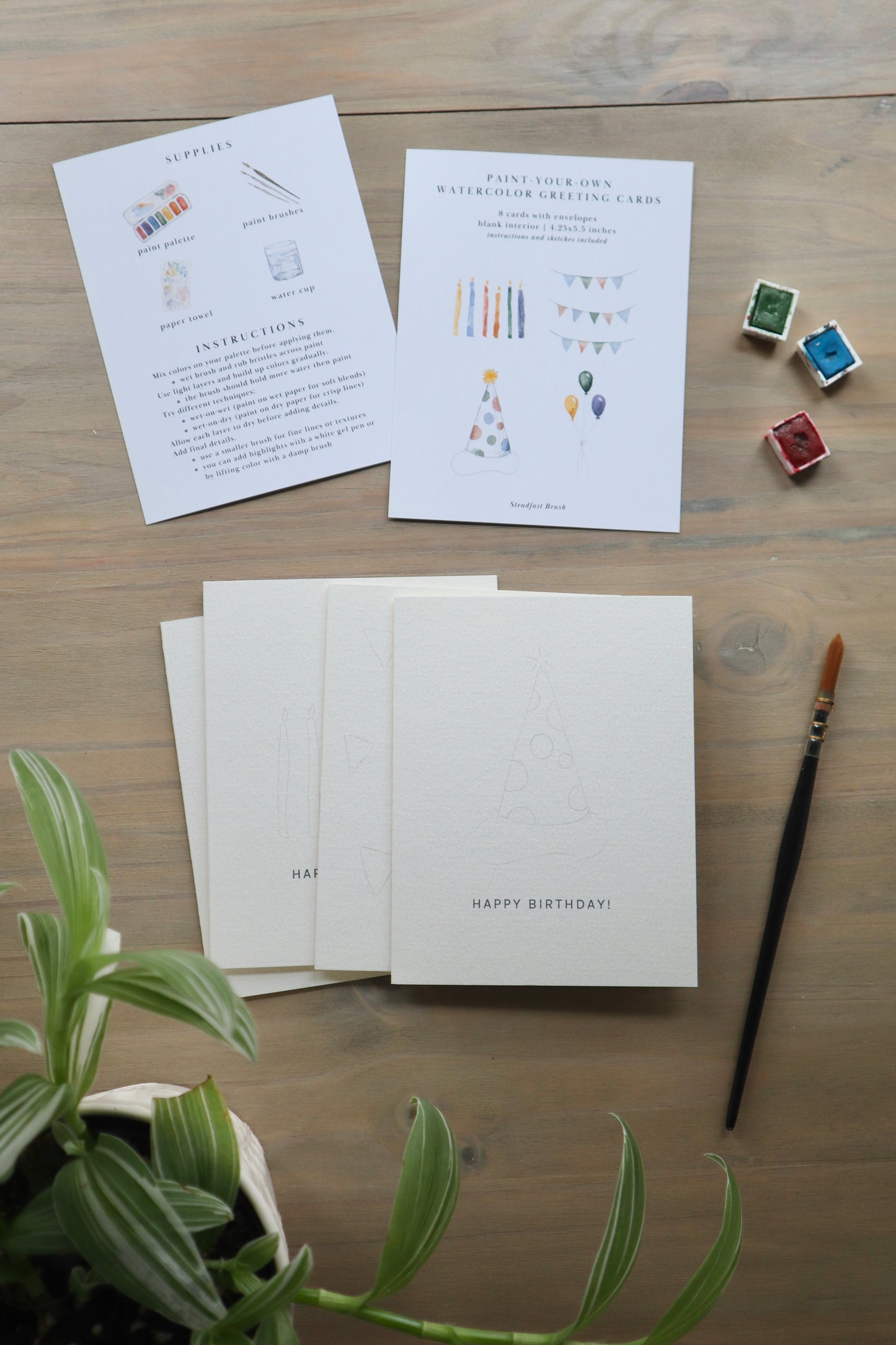 Paint-Your-Own Birthday Greeting Cards