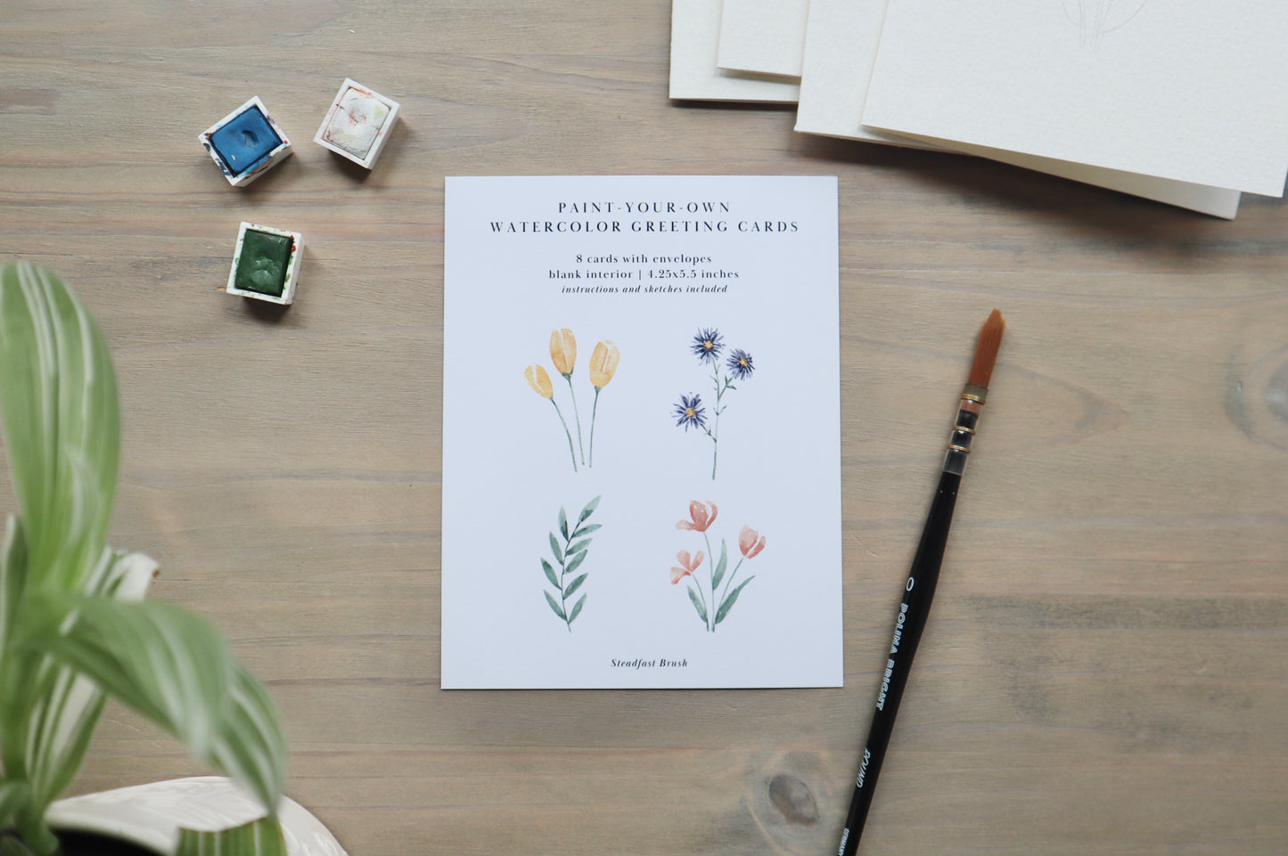 Paint-Your-Own Flower Greeting Cards