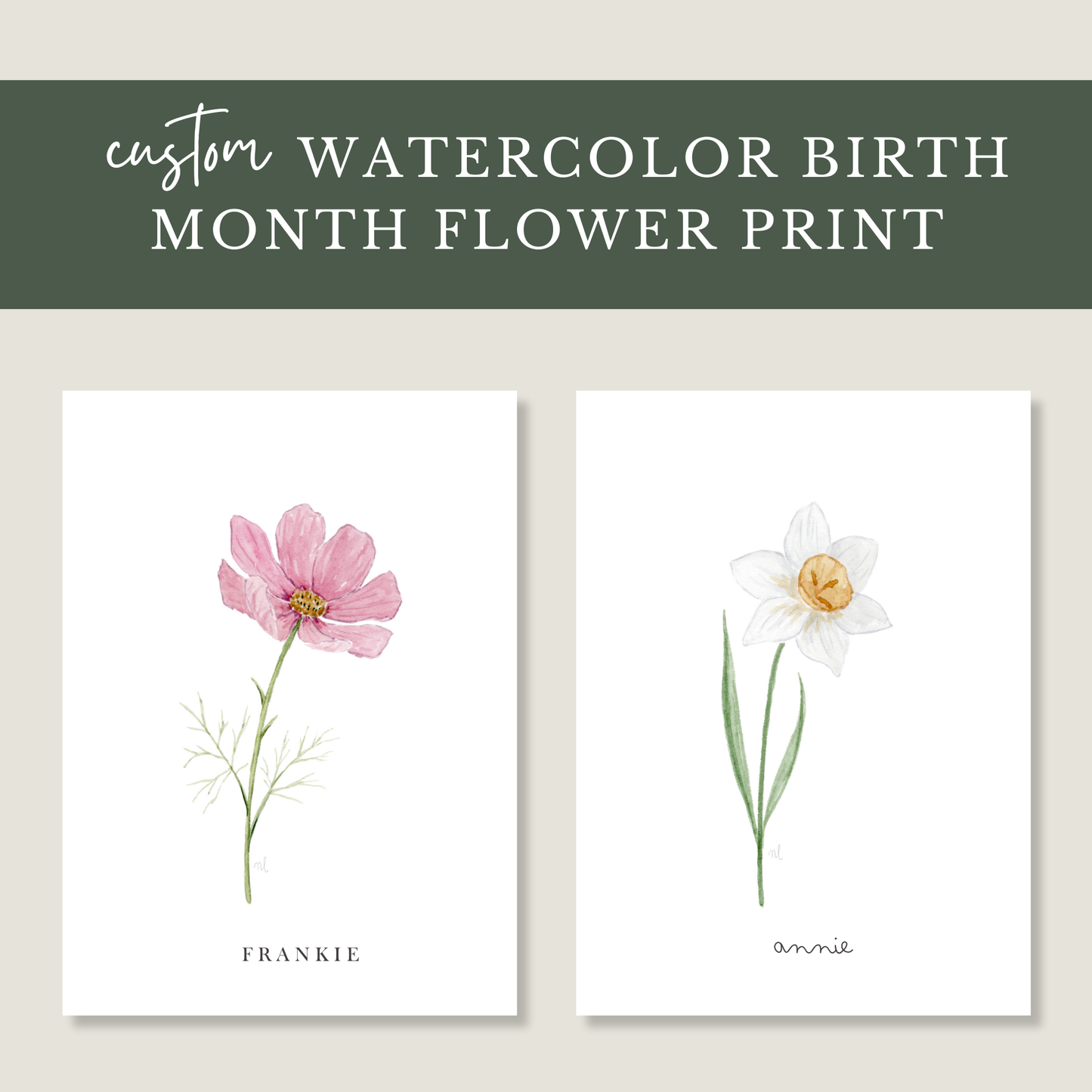 Custom Birth Month Flowers