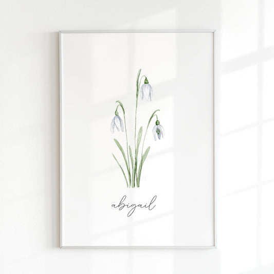 Birth Flower & Name Print