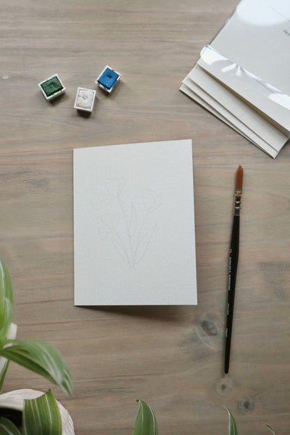 Paint-Your-Own Flower Greeting Cards