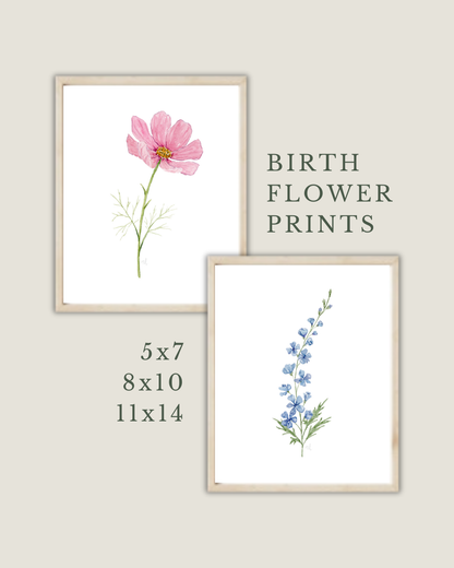 ONLY  WS - 6 Birth Flower Prints