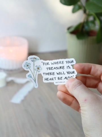 ONLY  WS - 8 Matthew 6:21 Stickers