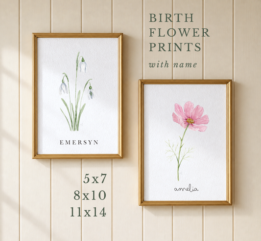 Birth Flower & Name Print