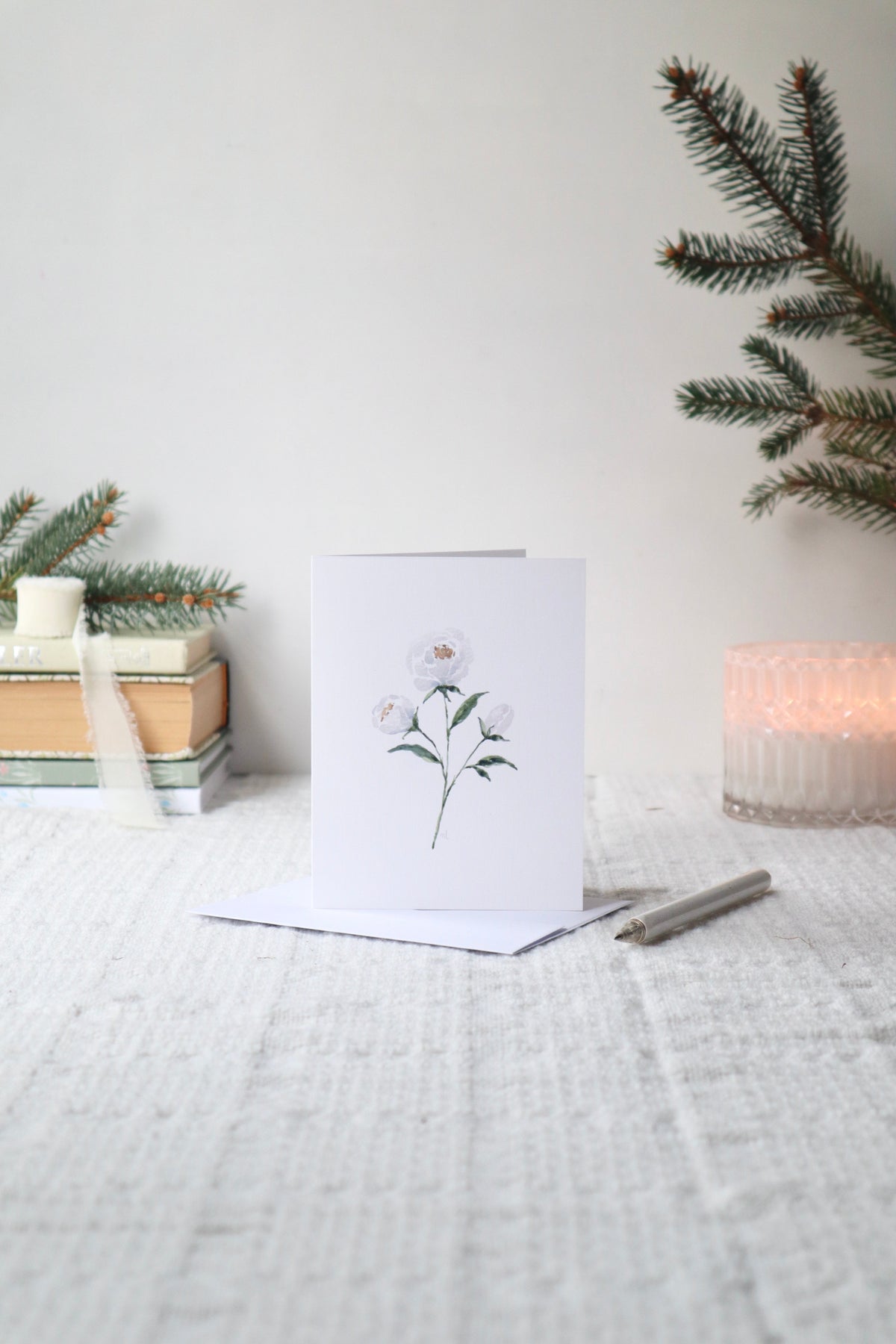 ONLY  WS - White Peony Card