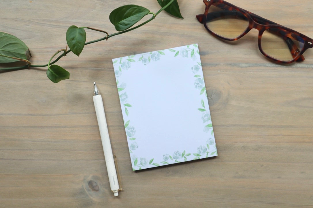 ONLY  WS - 6 White Peony Notepads