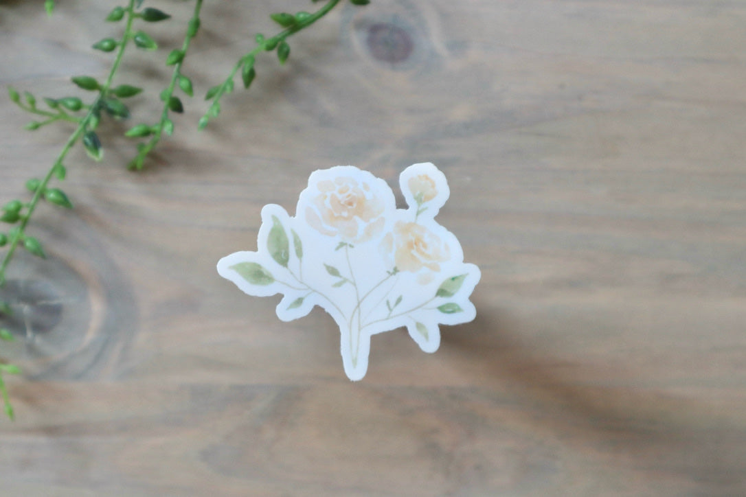 ONLY  WS - 8 Yellow Peony Stickers