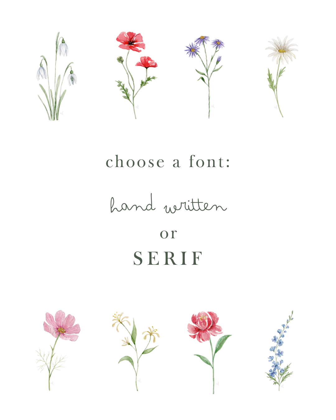 Birth Flower & Name Print