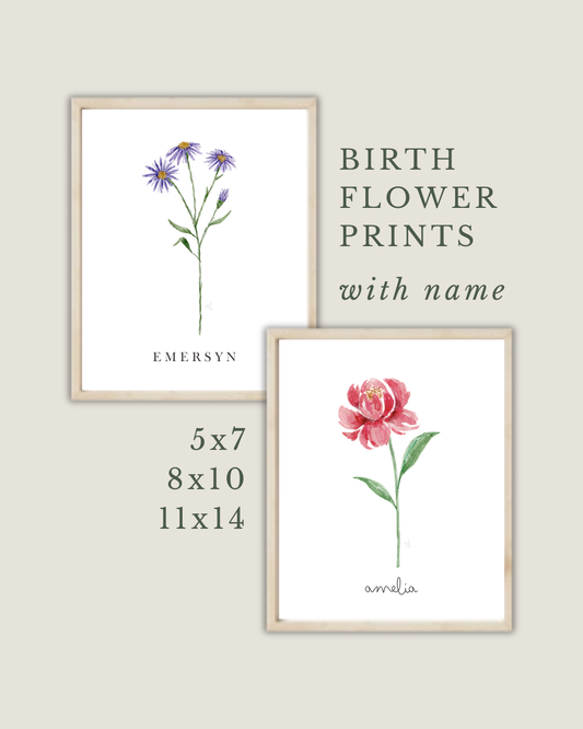 Birth Flower & Name Print