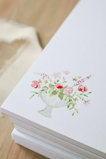 ONLY  WS - 6 Flower Urn Notepads