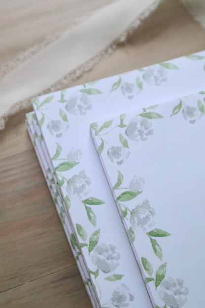 ONLY  WS - 6 White Peony Notepads