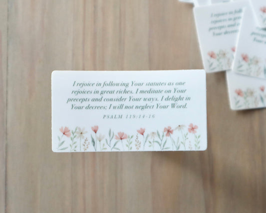 Psalm 119:14-16 (Rejoice) Sticker