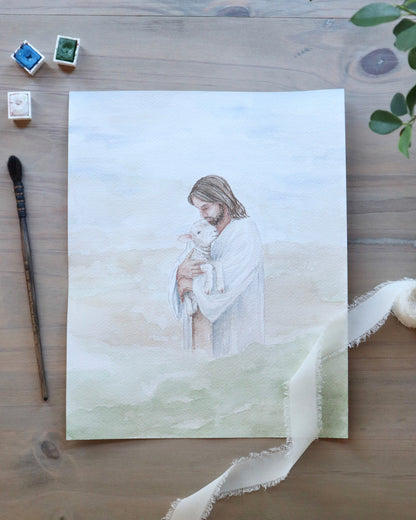 Jesus Holding Lamb Print