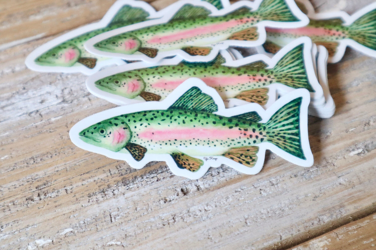 ONLY  WS - 8 Rainbow Trout Stickers
