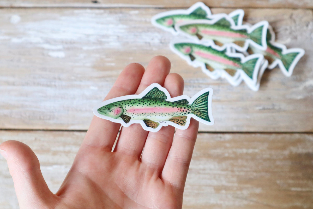 ONLY  WS - 8 Rainbow Trout Stickers