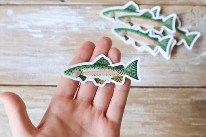 ONLY  WS - 8 Rainbow Trout Stickers