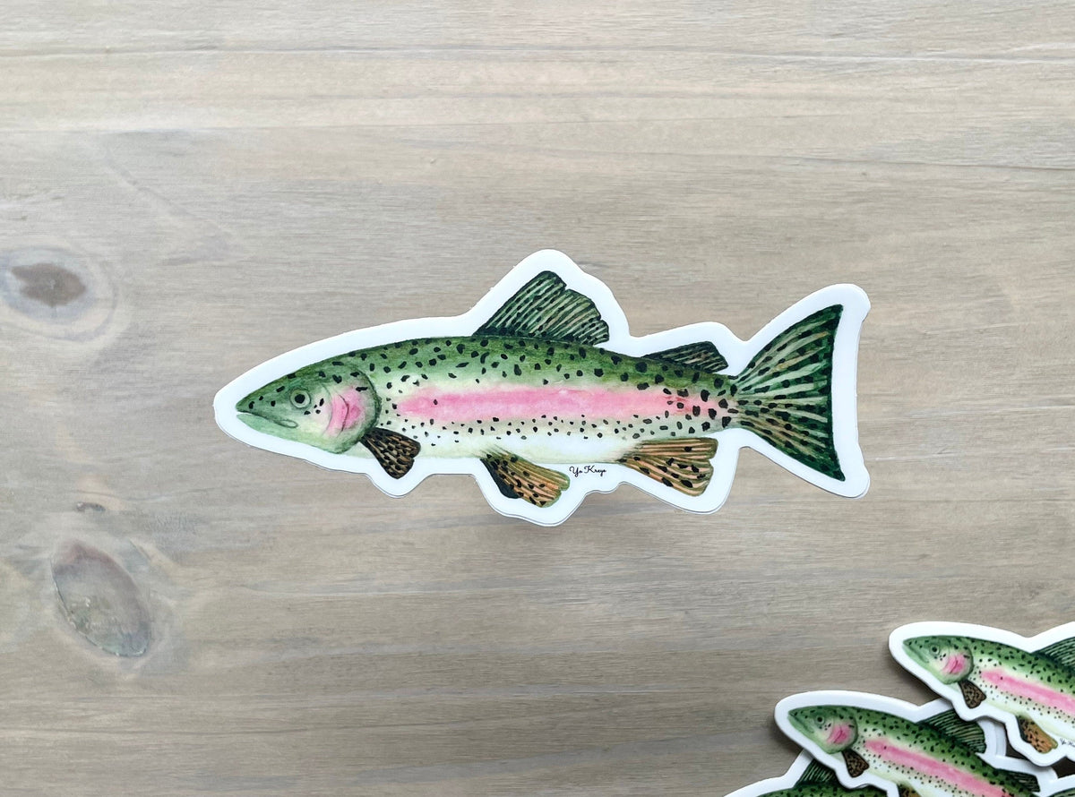 ONLY  WS - 8 Rainbow Trout Stickers