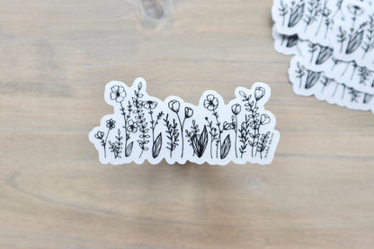 Clear Wildflower Sticker
