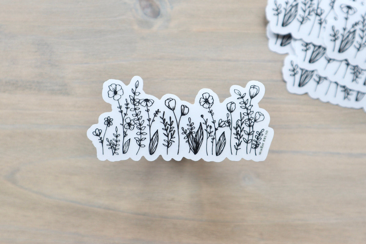 ONLY  WS - 8 Clear Wildflower Stickers