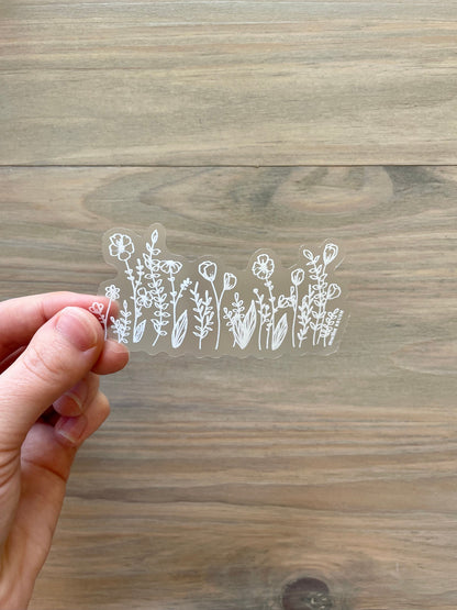 Clear Wildflower Sticker