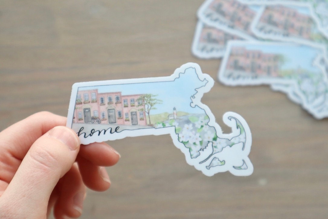 ONLY  WS - 8 Massachusetts Stickers