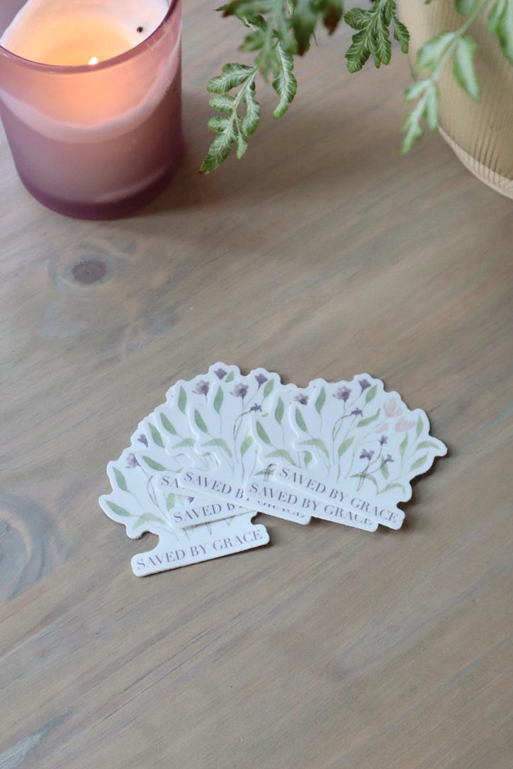 ONLY  WS - 8 Saved By Grace Stickers