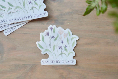 ONLY  WS - 8 Saved By Grace Stickers