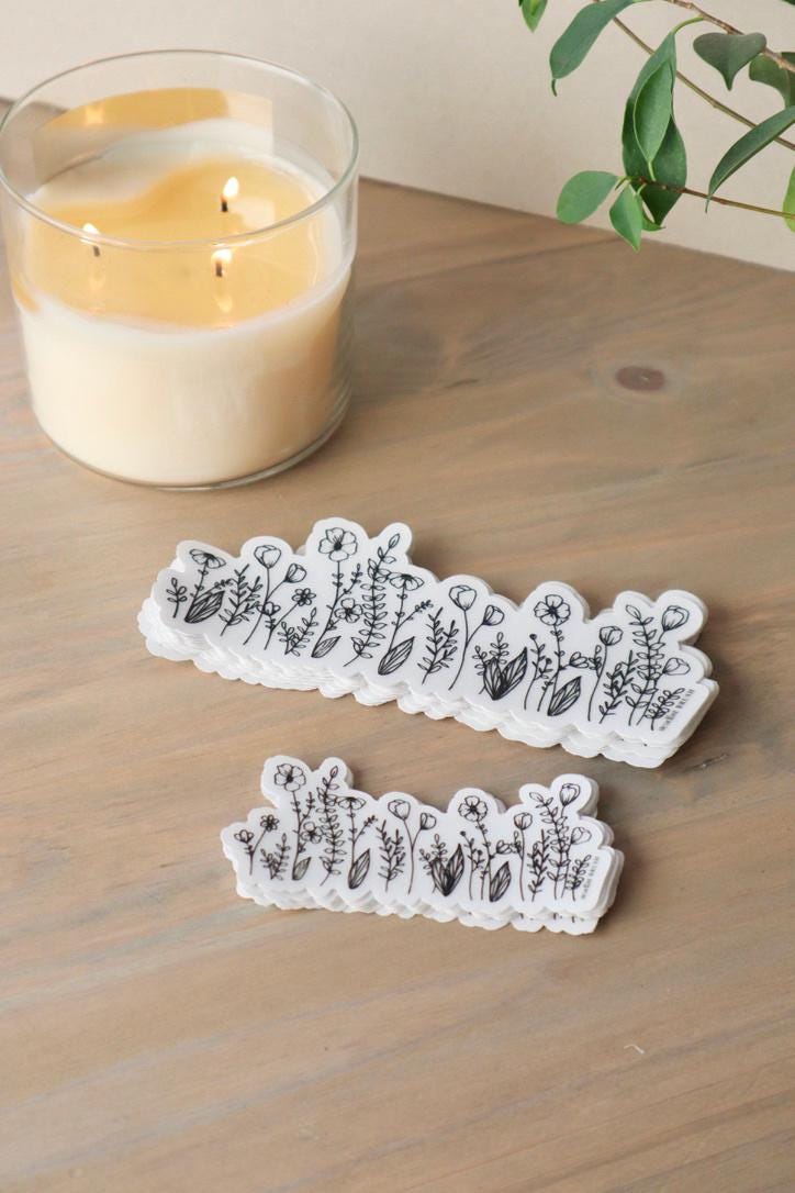 ONLY  WS - 8 Clear Wildflower Stickers