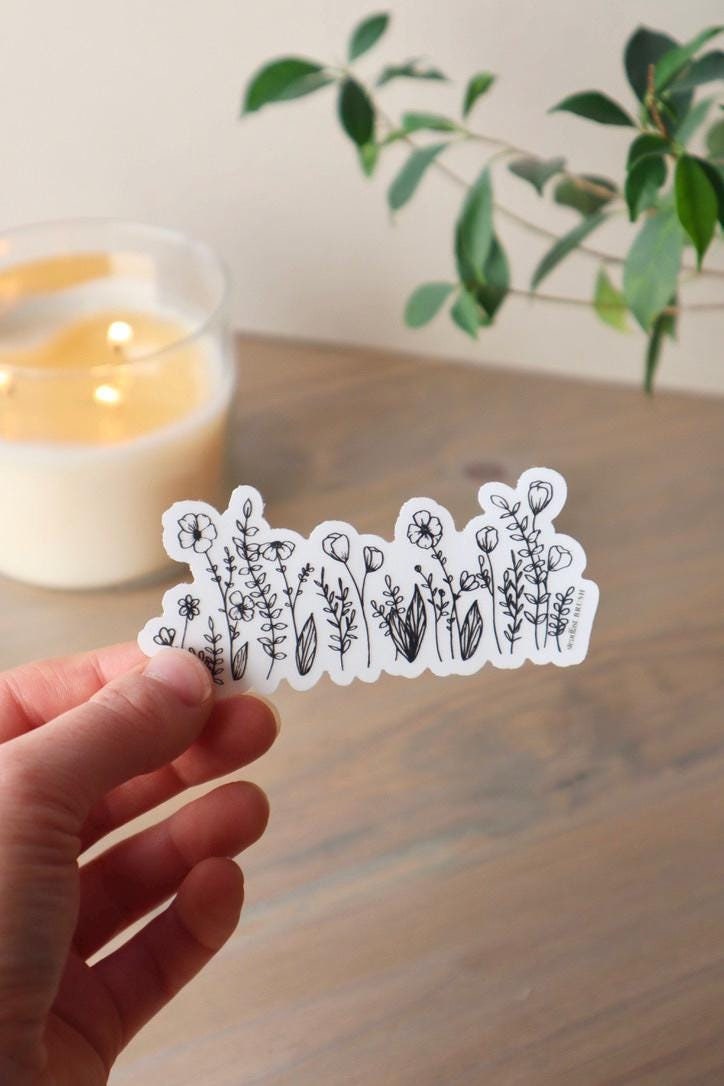 Clear Wildflower Sticker
