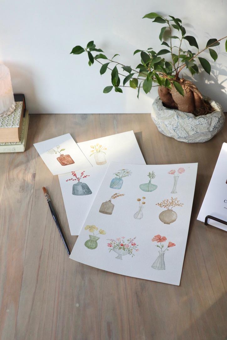 ONLY  WS - Flower Vase Card