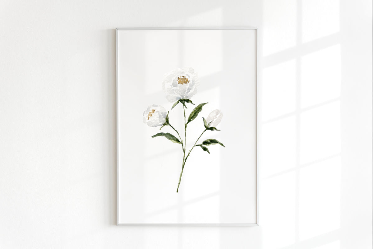 ONLY  WS - 6 White Peony Prints